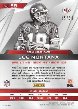 2015 Panini Spectra #58 Joe Montana Back