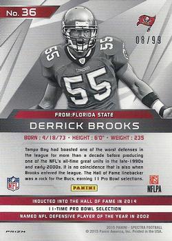 2015 Panini Spectra #36 Derrick Brooks Back