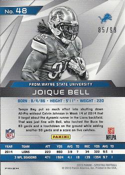 2015 Panini Spectra #48 Joique Bell Back