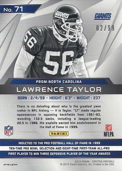 2015 Panini Spectra #71 Lawrence Taylor Back
