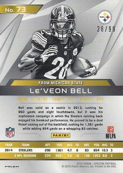 2015 Panini Spectra #73 Le'Veon Bell Back