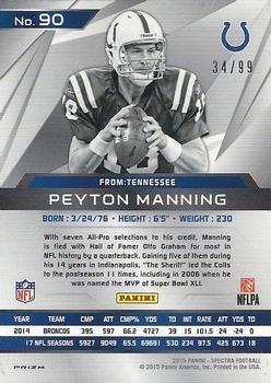 2015 Panini Spectra #90 Peyton Manning Back