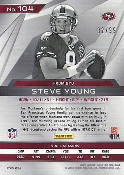 2015 Panini Spectra #104 Steve Young Back