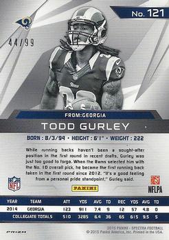2015 Panini Spectra #121 Todd Gurley Back