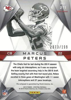 2015 Panini Spectra #211 Marcus Peters Back