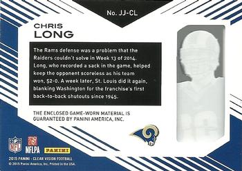 2015 Panini Clear Vision - Clear Vision Jumbo Jersey #JJ-CL Chris Long Back