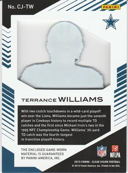 2015 Panini Clear Vision - Clear Vision Jersey #CJ-TW Terrance Williams Back