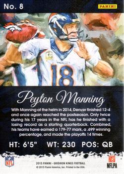 2015 Panini Gridiron Kings #8 Peyton Manning Back