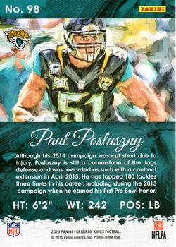 2015 Panini Gridiron Kings #98 Paul Posluszny Back