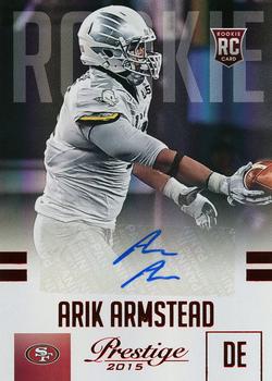2015 Panini Prestige - Rookie Signatures Extra Points Red #205 Arik Armstead Front
