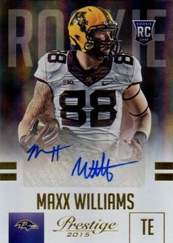 2015 Panini Prestige - Rookie Signatures Extra Points Gold #268 Maxx Williams Front