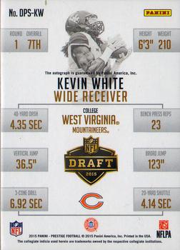 2015 Panini Prestige - Draft Picks Signatures #DPS-KW Kevin White Back