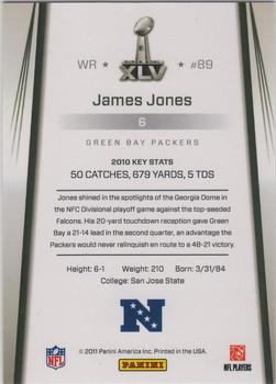 2011 Panini Green Bay Packers Super Bowl XLV #6 James Jones Back