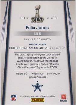 2011 Panini Dallas Cowboys Super Bowl XLV #SB5 Felix Jones Back