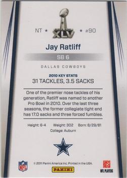 2011 Panini Dallas Cowboys Super Bowl XLV #SB6 Jay Ratliff Back