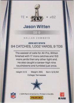 2011 Panini Dallas Cowboys Super Bowl XLV #SB9 Jason Witten Back