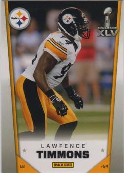 2011 Panini Pittsburgh Steelers Super Bowl XLV #6 Lawrence Timmons Front