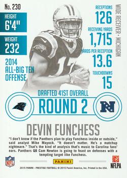 2015 Panini Prestige - Extra Points Blue #230 Devin Funchess Back