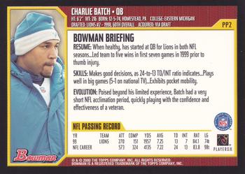 2000 Bowman - Promos #PP2 Charlie Batch Back