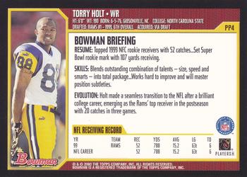 2000 Bowman - Promos #PP4 Torry Holt Back