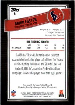 2015 Topps Museum Collection #8 Arian Foster Back