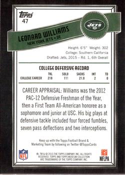 2015 Topps Museum Collection #47 Leonard Williams Back