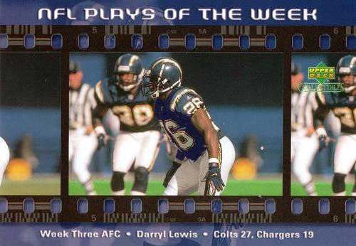 2000 Upper Deck NFL Plays of the Week #NNO Darryll Lewis Front