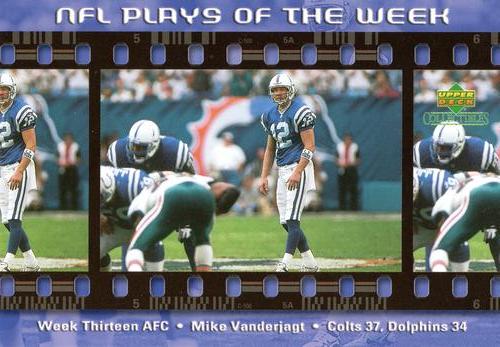 2000 Upper Deck NFL Plays of the Week #NNO Mike Vanderjagt Front