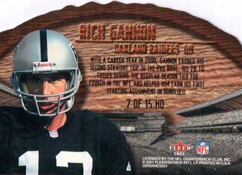 2001 Fleer Genuine - Hawaii Live O #7 HO Rich Gannon Back