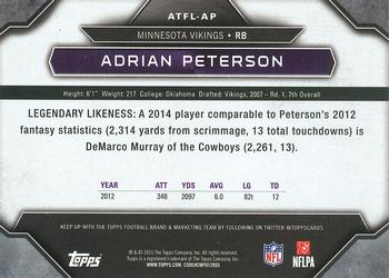 2015 Topps - All-Time Fantasy Legends #ATFL-AP Adrian Peterson Back