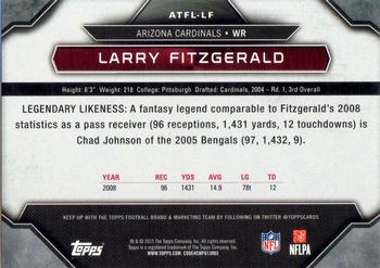 2015 Topps - All-Time Fantasy Legends #ATFL-LF Larry Fitzgerald Back