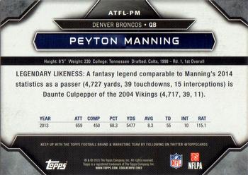 2015 Topps - All-Time Fantasy Legends #ATFL-PM Peyton Manning Back
