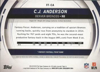 2015 Topps - Fantasy Focus #FF-CA C.J. Anderson Back