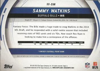 2015 Topps - Fantasy Focus #FF-SW Sammy Watkins Back