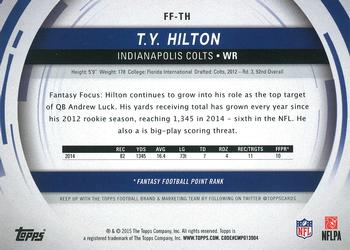 2015 Topps - Fantasy Focus #FF-TH T.Y. Hilton Back