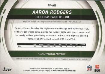 2015 Topps - Fantasy Focus #FF-AR Aaron Rodgers Back