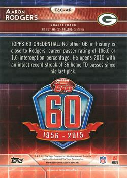 2015 Topps - 60th Anniversary #T60-AR Aaron Rodgers Back
