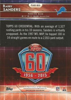 2015 Topps - 60th Anniversary #T60-BS Barry Sanders Back