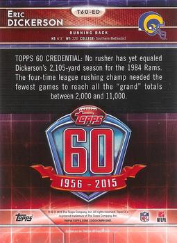 2015 Topps - 60th Anniversary #T60-ED Eric Dickerson Back