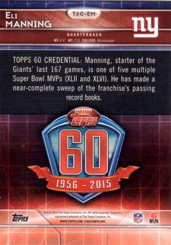 2015 Topps - 60th Anniversary #T60-EM Eli Manning Back