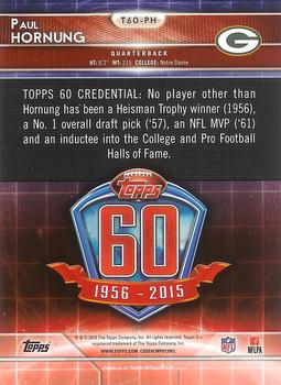2015 Topps - 60th Anniversary #T60-PH Paul Hornung Back