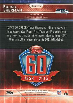 2015 Topps - 60th Anniversary #T60-RS Richard Sherman Back