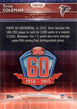 2015 Topps - 60th Anniversary #T60-TC Tevin Coleman Back