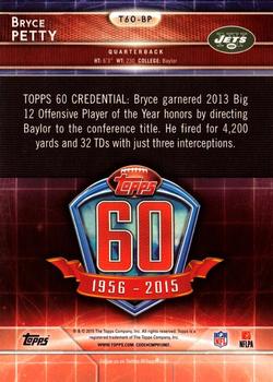 2015 Topps - 60th Anniversary #T60-BP Bryce Petty Back