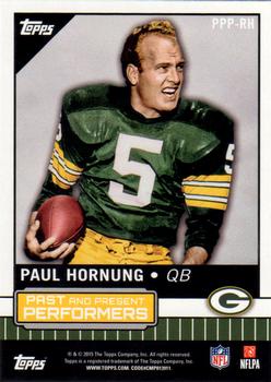 2015 Topps - Past and Present Performers #PPP-RH Aaron Rodgers / Paul Hornung Back