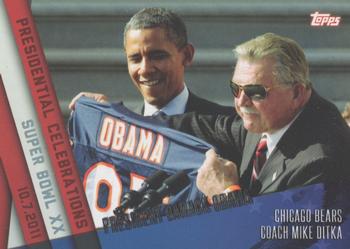 2015 Topps - Presidential Celebration #PC-3 Barack Obama / Mike Ditka Front