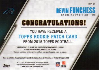 2015 Topps - Rookie Patches #TRP-DF Devin Funchess Back