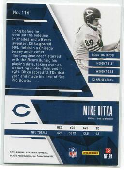2015 Panini Certified - Mirror Gold #116 Mike Ditka Back