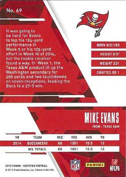 2015 Panini Certified - Mirror Red #69 Mike Evans Back
