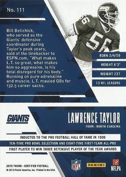 2017 Panini Phoenix Football #93 Lawrence Taylor New York Giants at  's Sports Collectibles Store